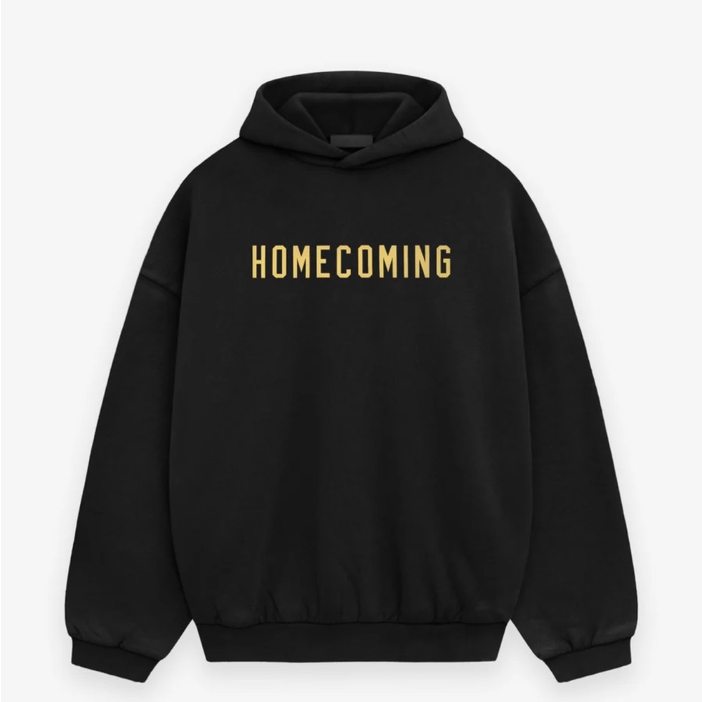 Fear of God Black Hoodie with Gold Lettering